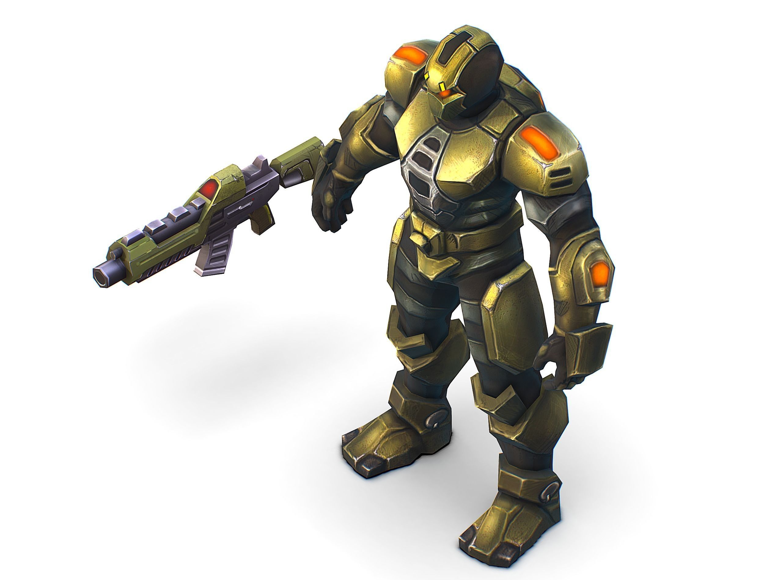 Sci-Fi Man Cyborg - Male Drone Trooper Soldier Low-poly 3D model_35