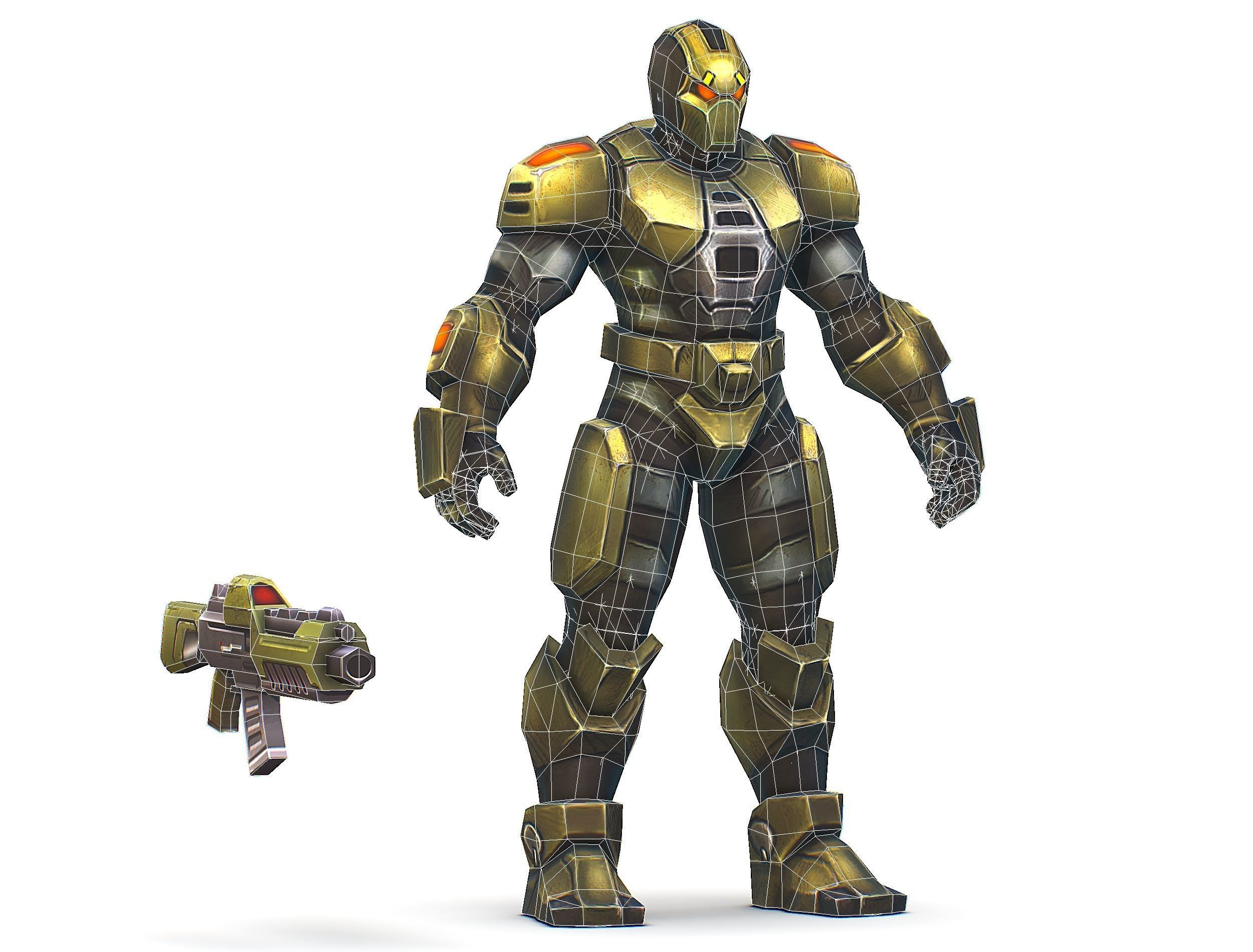 Sci-Fi Man Cyborg - Male Drone Trooper Soldier Low-poly 3D model_54