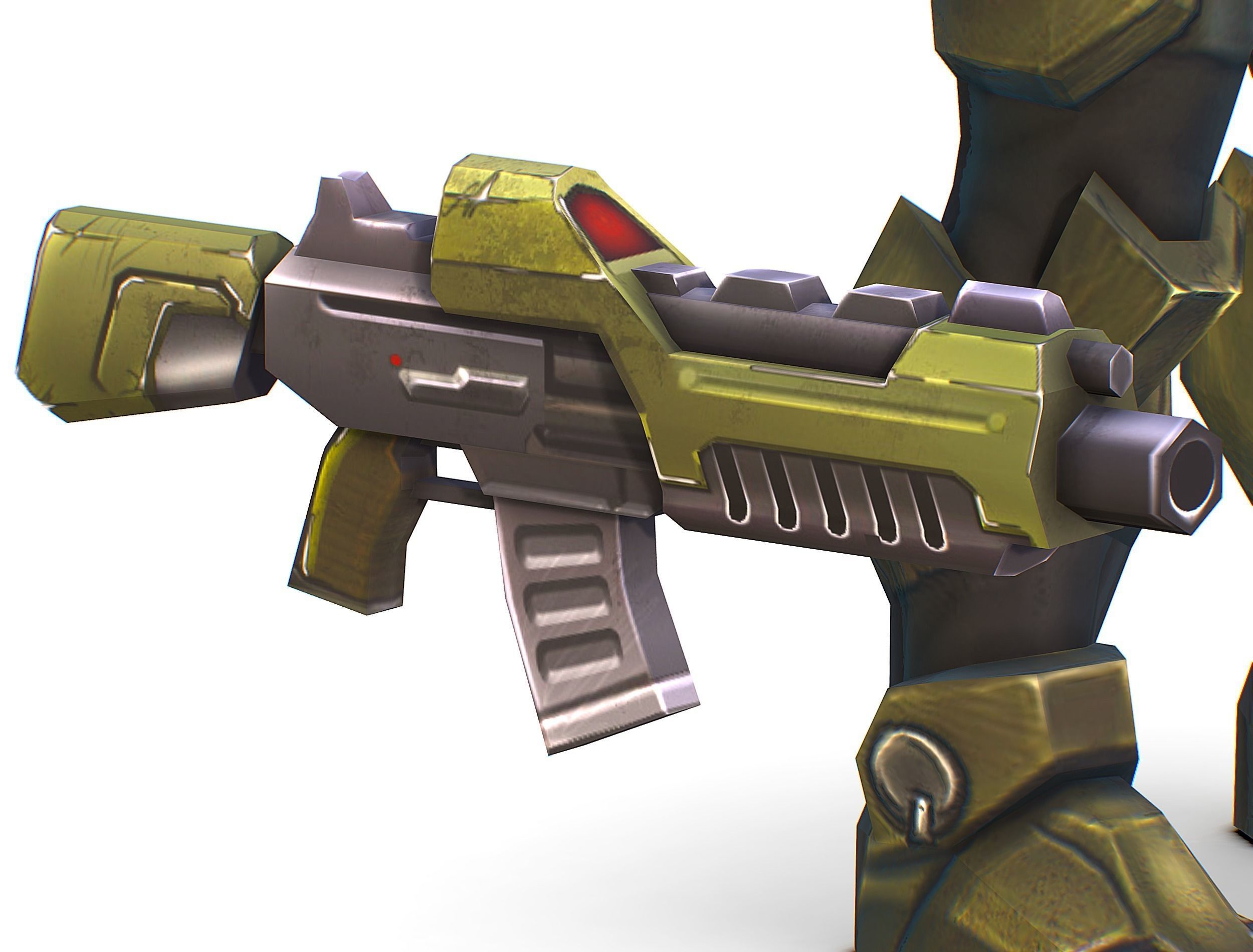 Sci-Fi Man Cyborg - Male Drone Trooper Soldier Low-poly 3D model_39