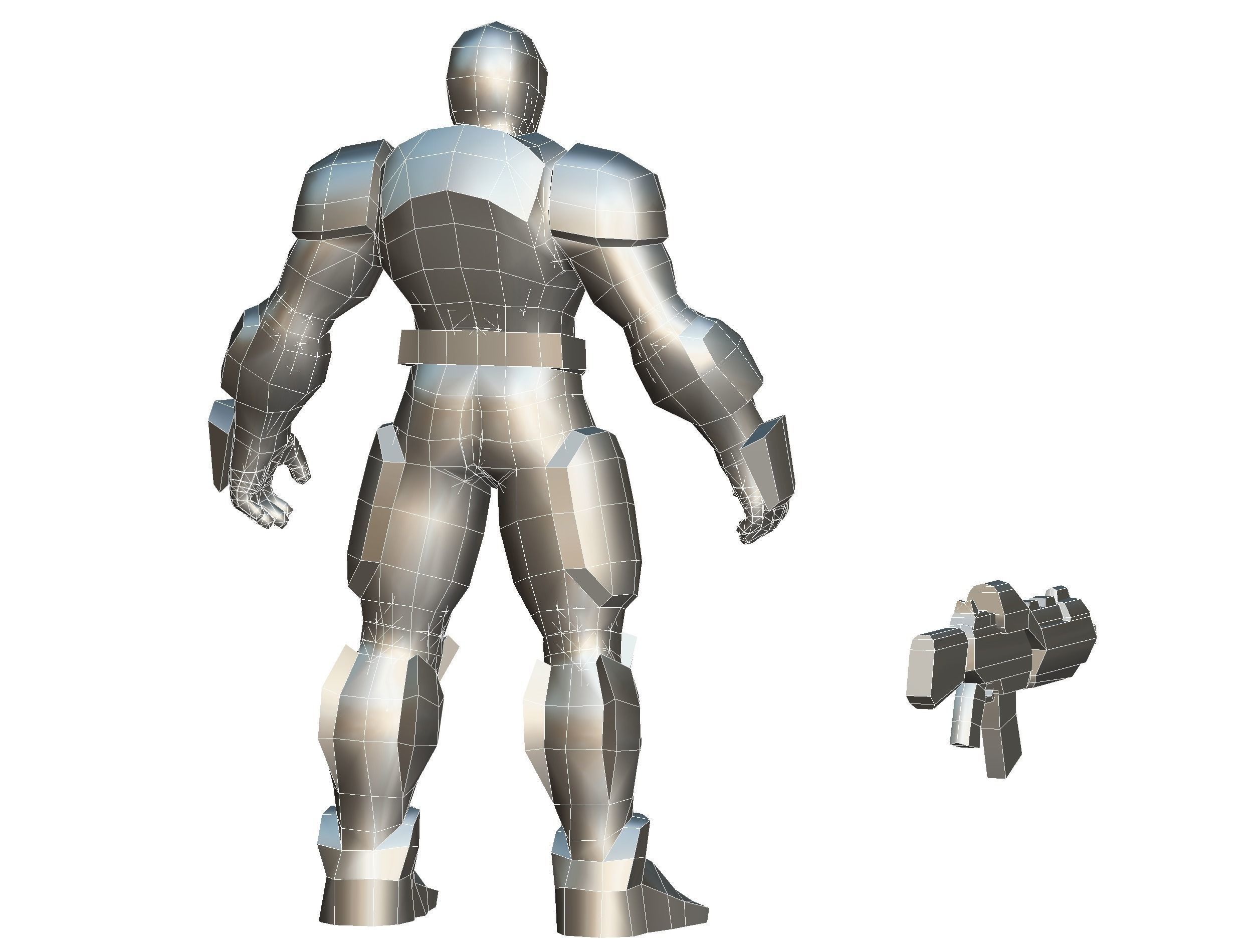 Sci-Fi Man Cyborg - Male Drone Trooper Soldier Low-poly 3D model_57