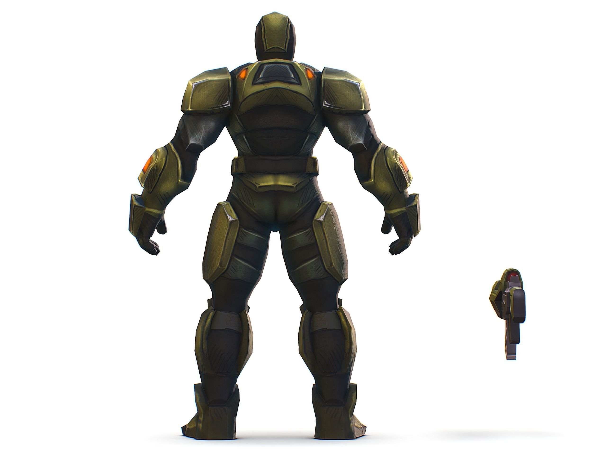 Sci-Fi Man Cyborg - Male Drone Trooper Soldier Low-poly 3D model_32
