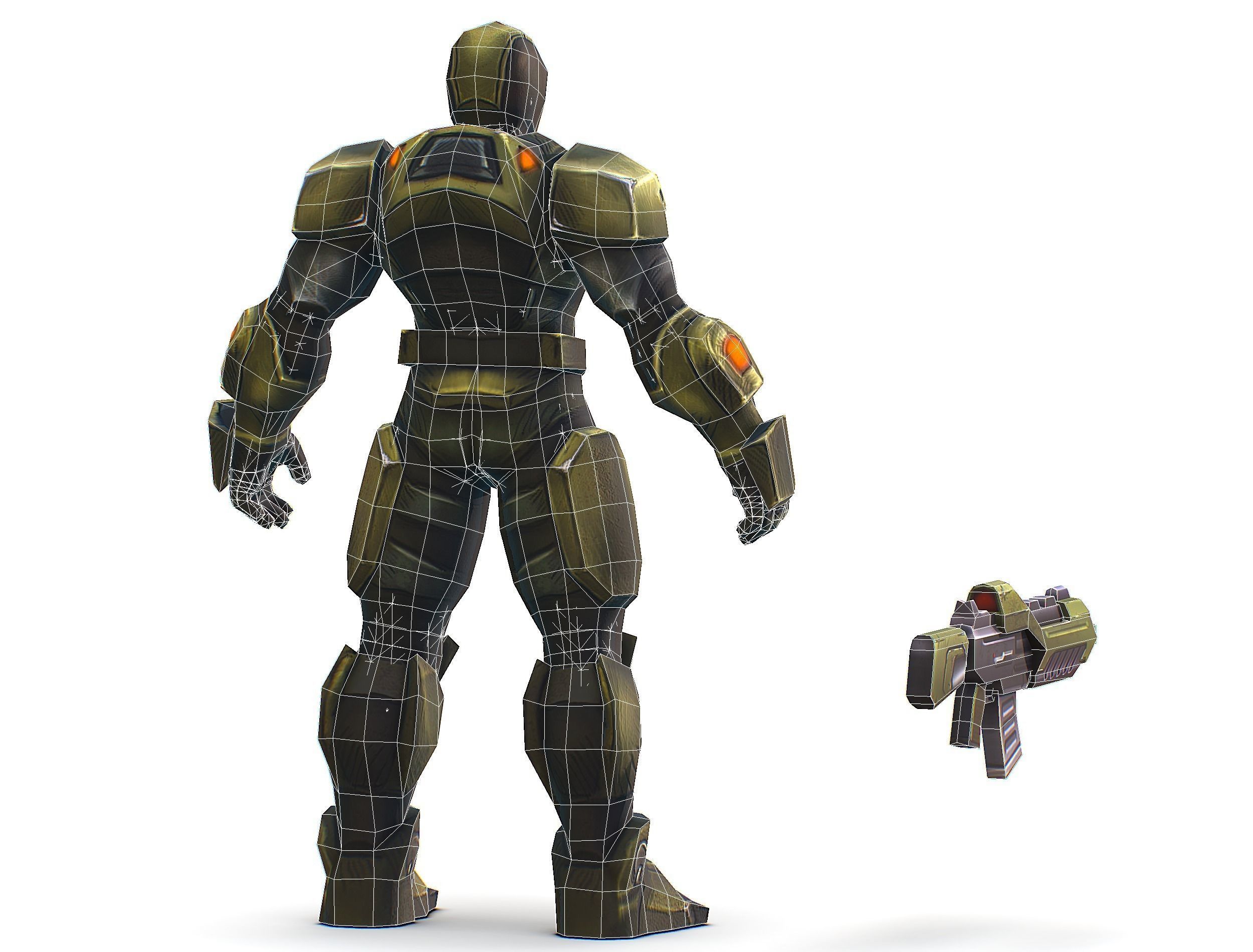 Sci-Fi Man Cyborg - Male Drone Trooper Soldier Low-poly 3D model_56