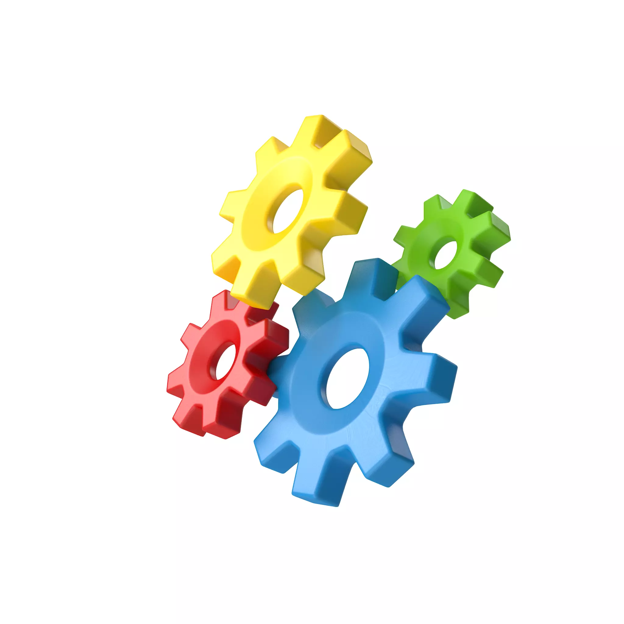 Gears Cartoon Low-poly 3D model