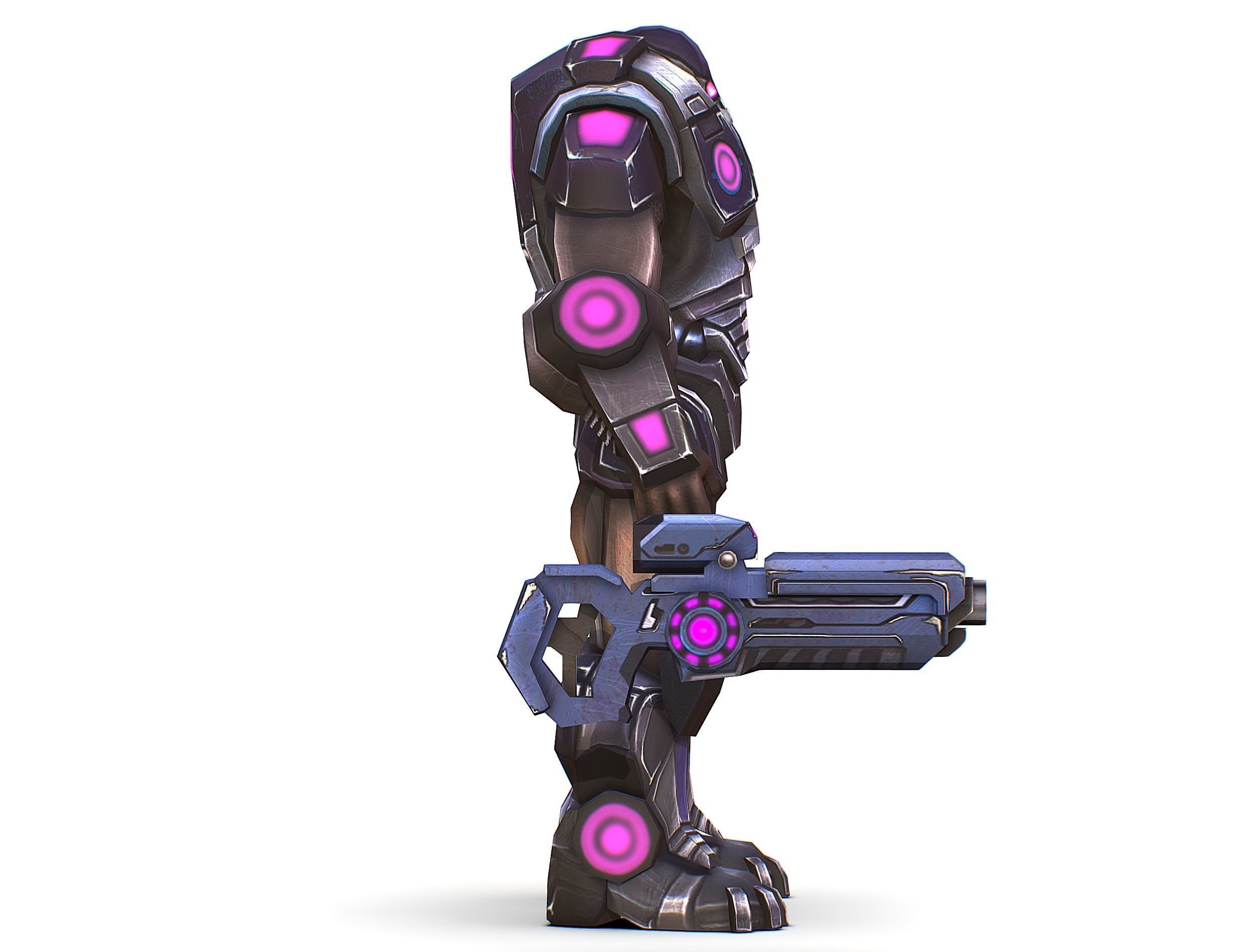 Sci-Fi Male Cyborg - Man Drone Heavy Trooper Bandit Low-poly 3D model_30