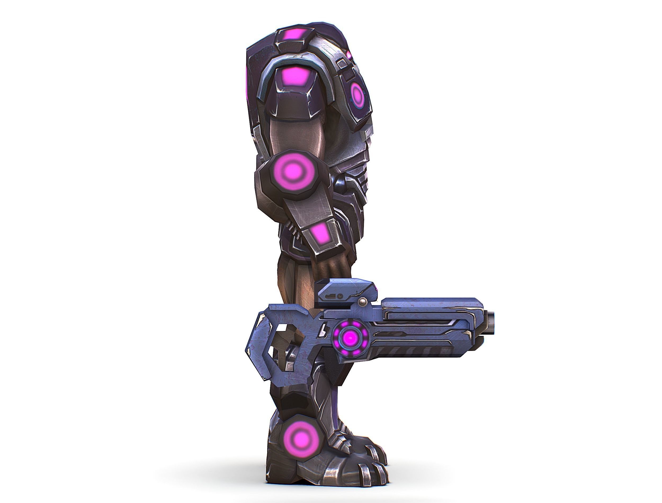 Sci-Fi Male Cyborg - Man Drone Heavy Trooper Bandit Low-poly 3D model_5