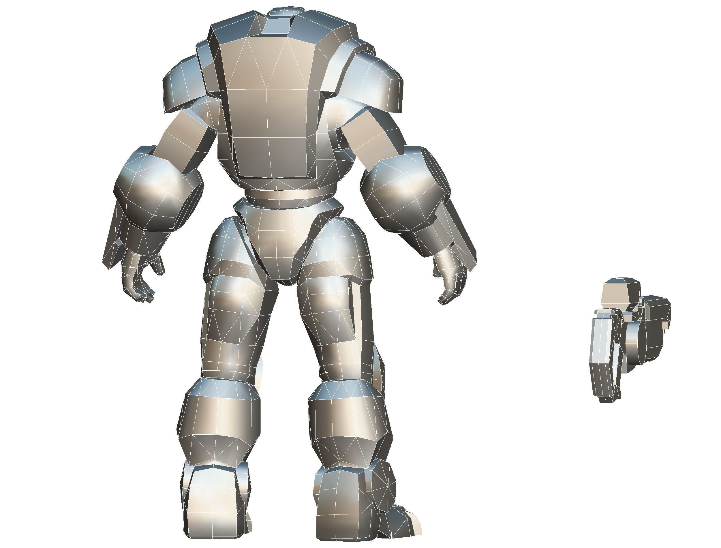 Sci-Fi Male Cyborg - Man Drone Heavy Trooper Bandit Low-poly 3D model_54