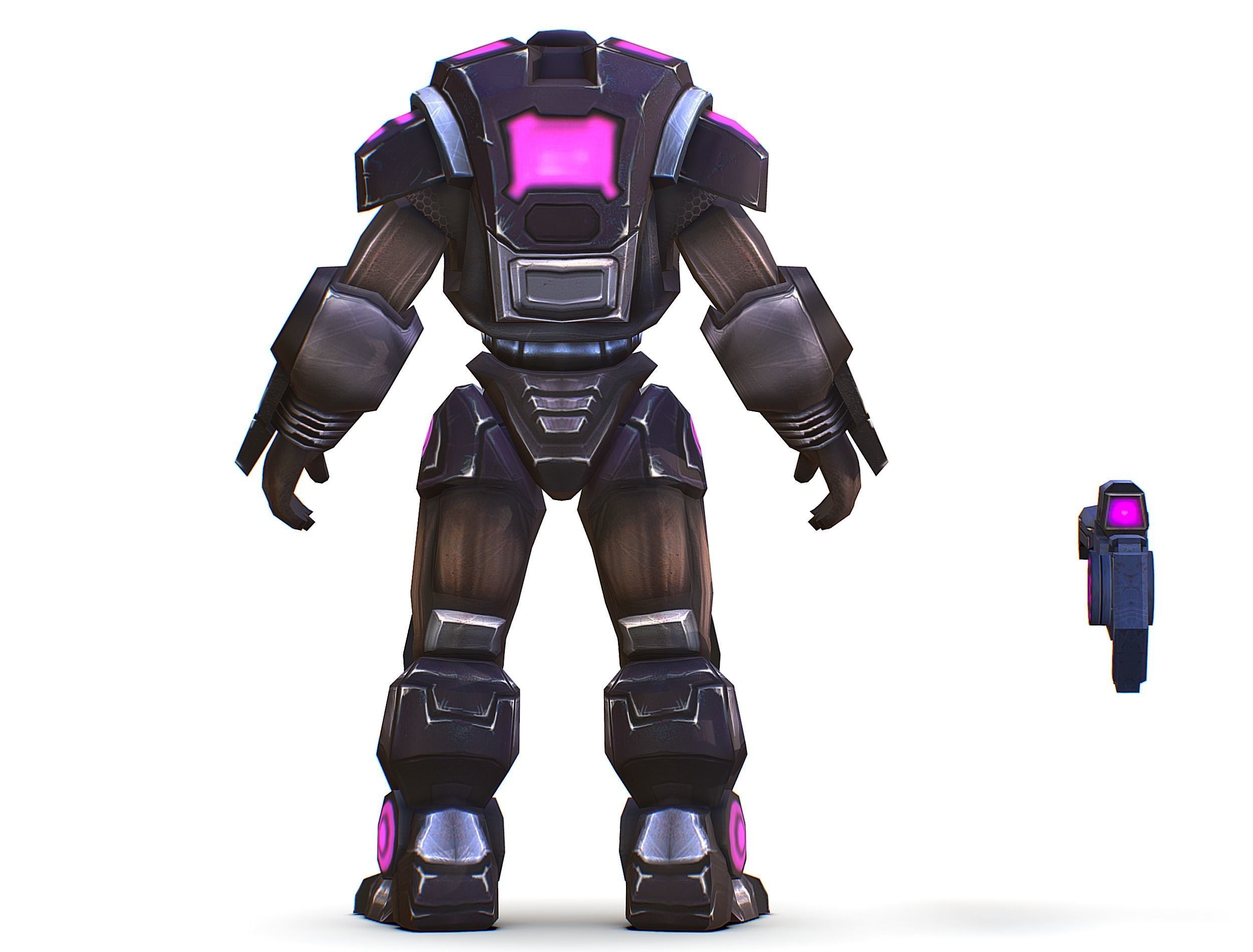 Sci-Fi Male Cyborg - Man Drone Heavy Trooper Bandit Low-poly 3D model_31
