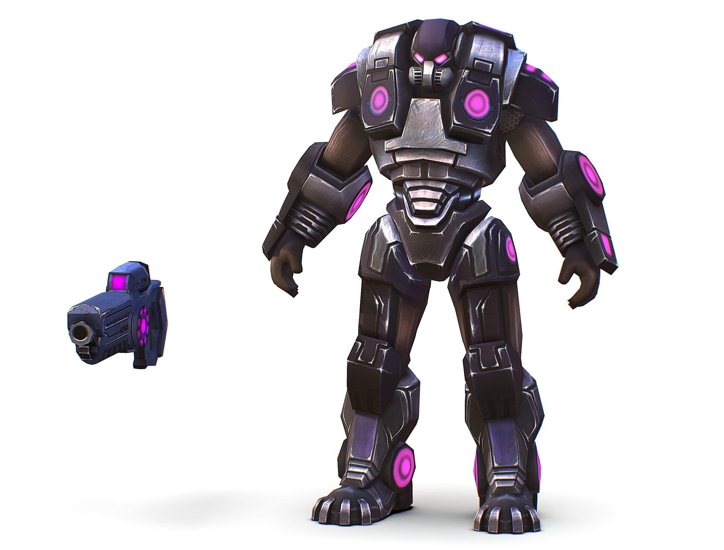 Sci-Fi Male Cyborg - Man Drone Heavy Trooper Bandit Low-poly 3D model_19