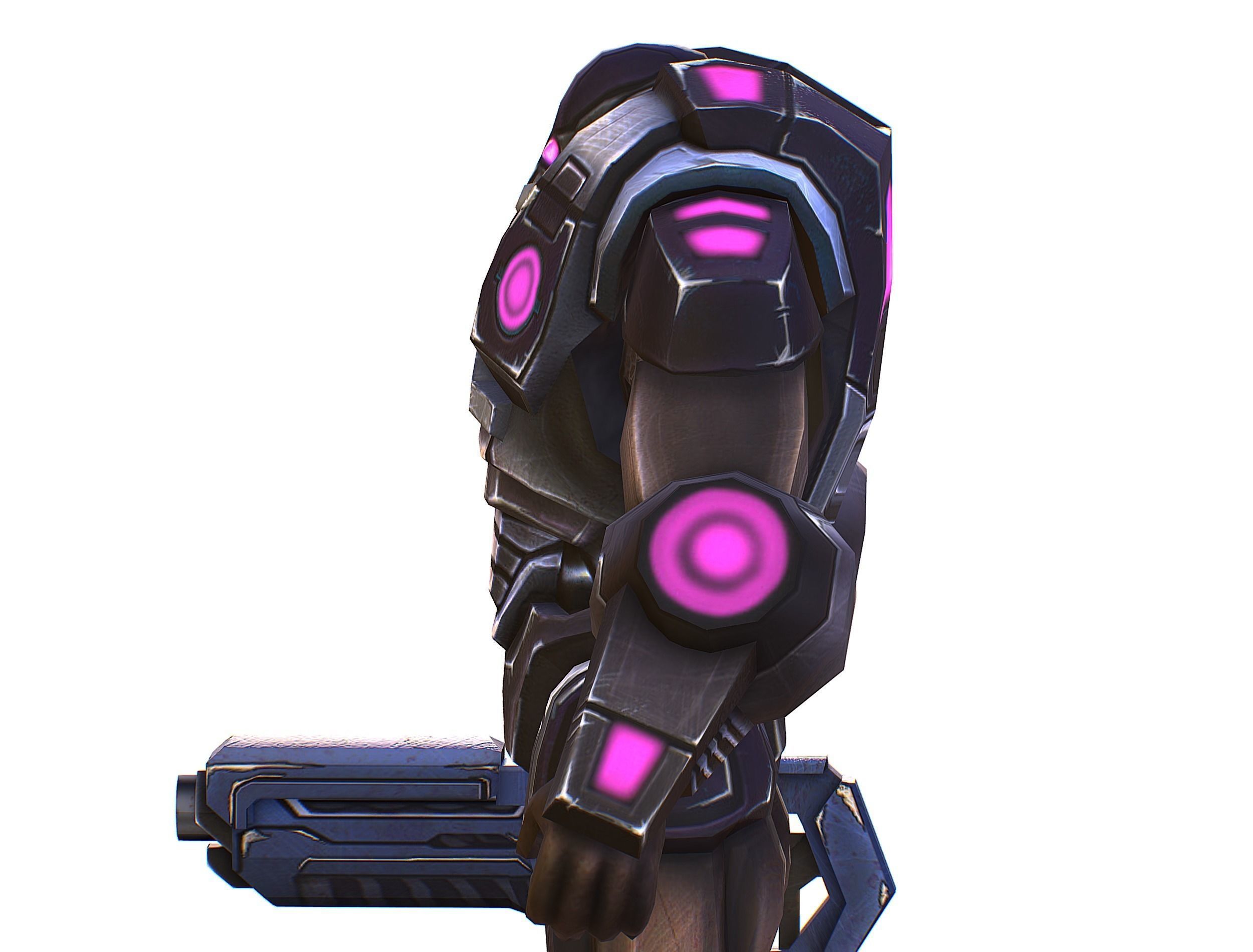 Sci-Fi Male Cyborg - Man Drone Heavy Trooper Bandit Low-poly 3D model_28