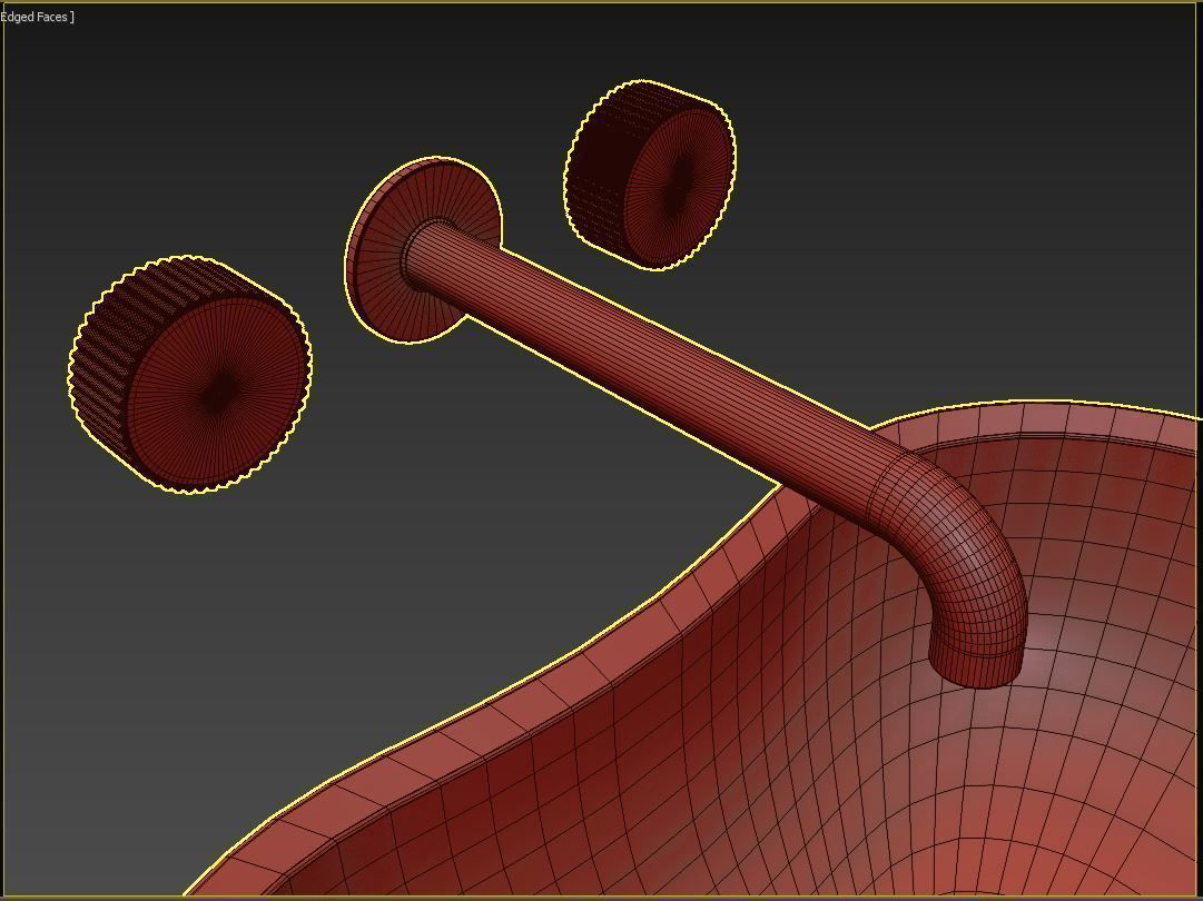 Anima Wall-mounted shelf with basin 210 CM 3D model_4