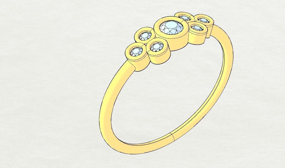 Its Basel ring with Round cut diamond 3D print model_9