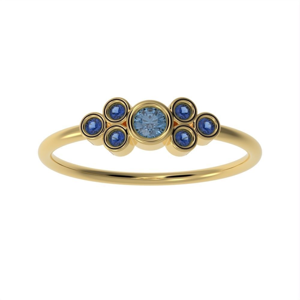 Its Basel ring with Round cut diamond 3D print model_15