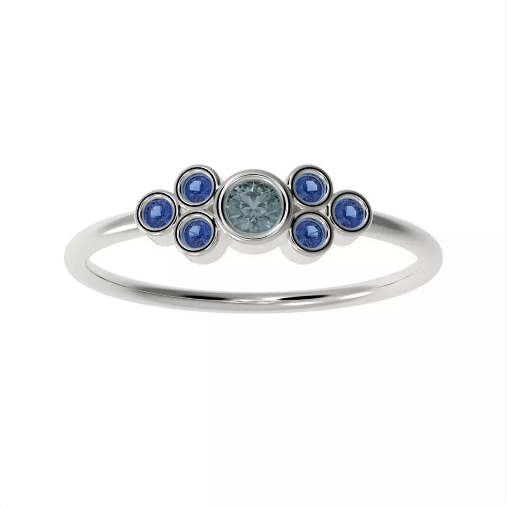 Its Basel ring with Round cut diamond 3D print model_0