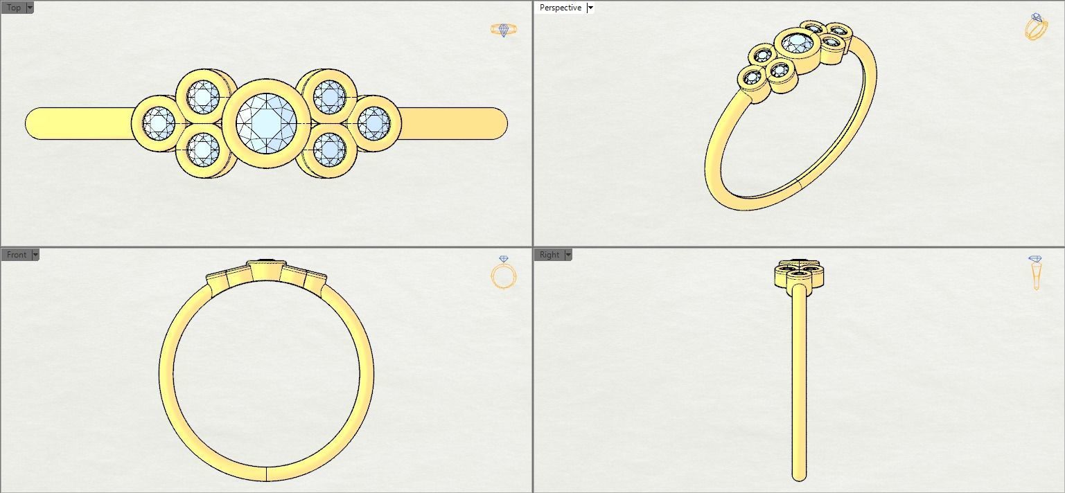 Its Basel ring with Round cut diamond 3D print model_14