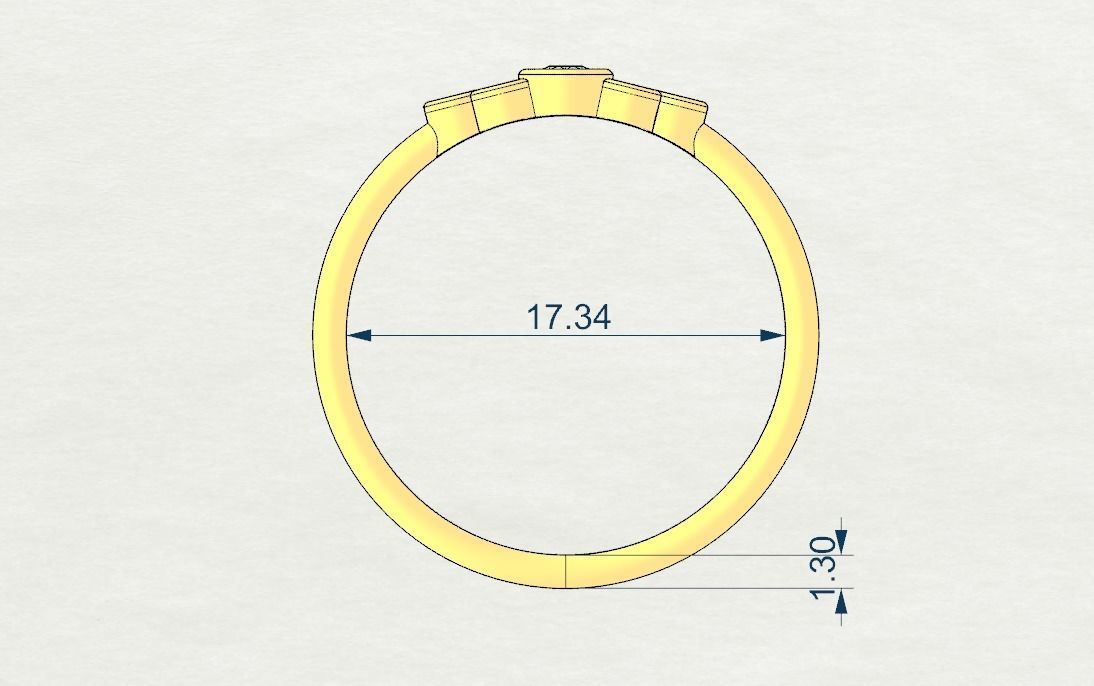 Its Basel ring with Round cut diamond 3D print model_5