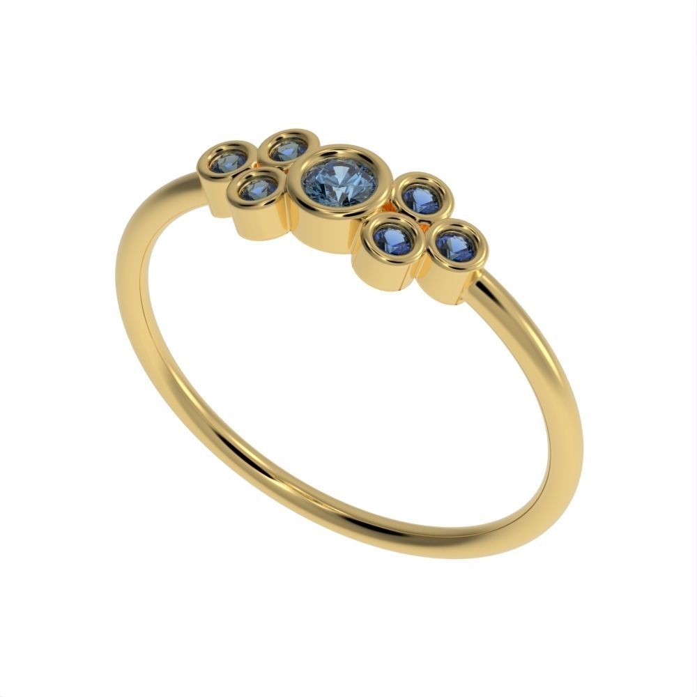 Its Basel ring with Round cut diamond 3D print model_16