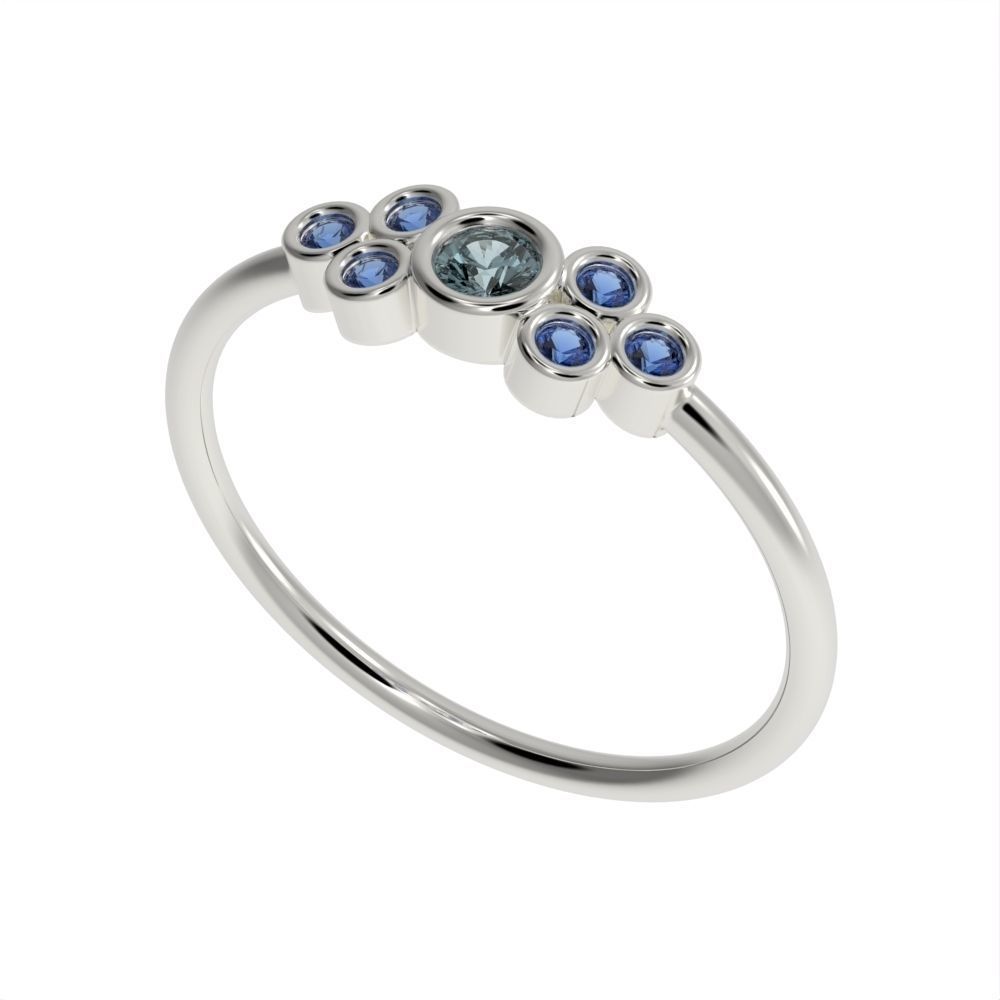 Its Basel ring with Round cut diamond 3D print model_1