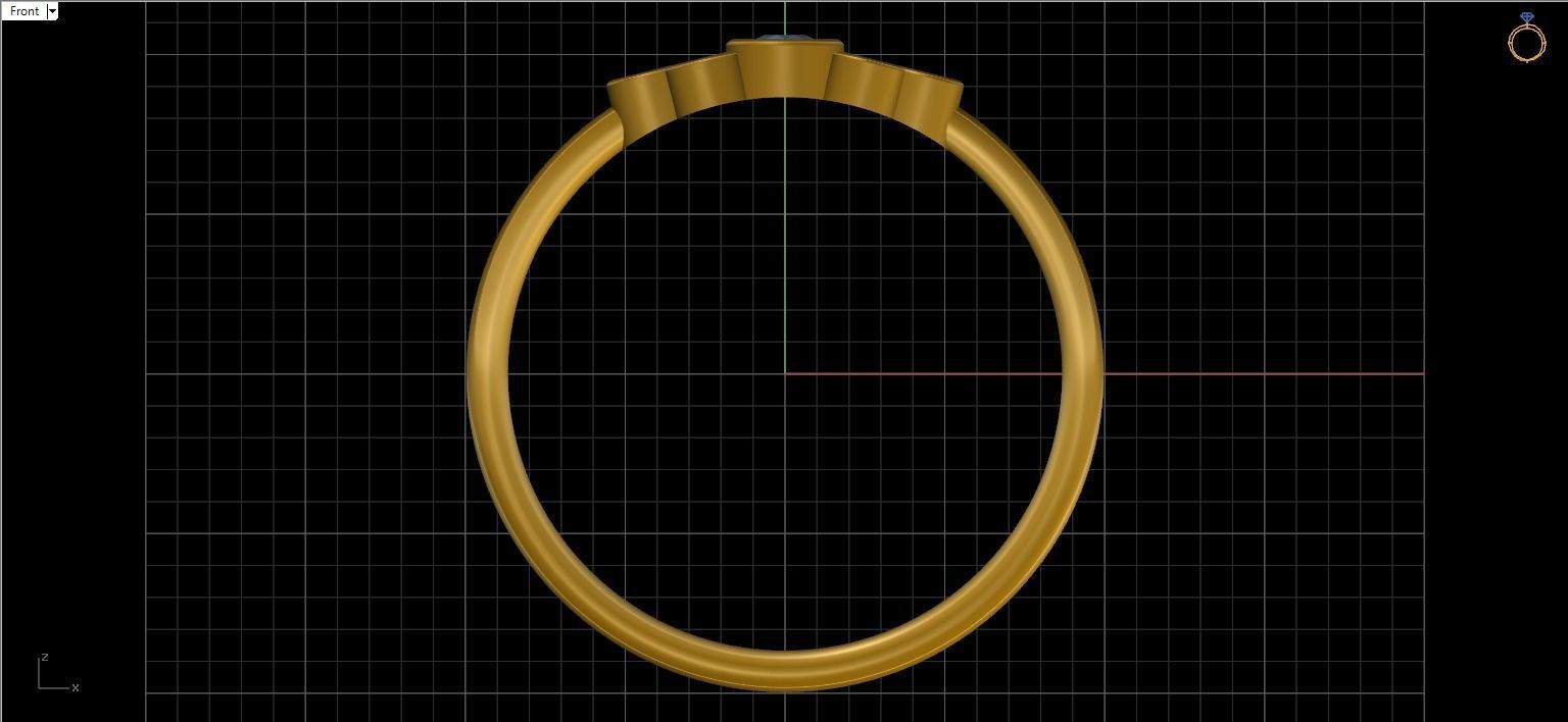 Its Basel ring with Round cut diamond 3D print model_22