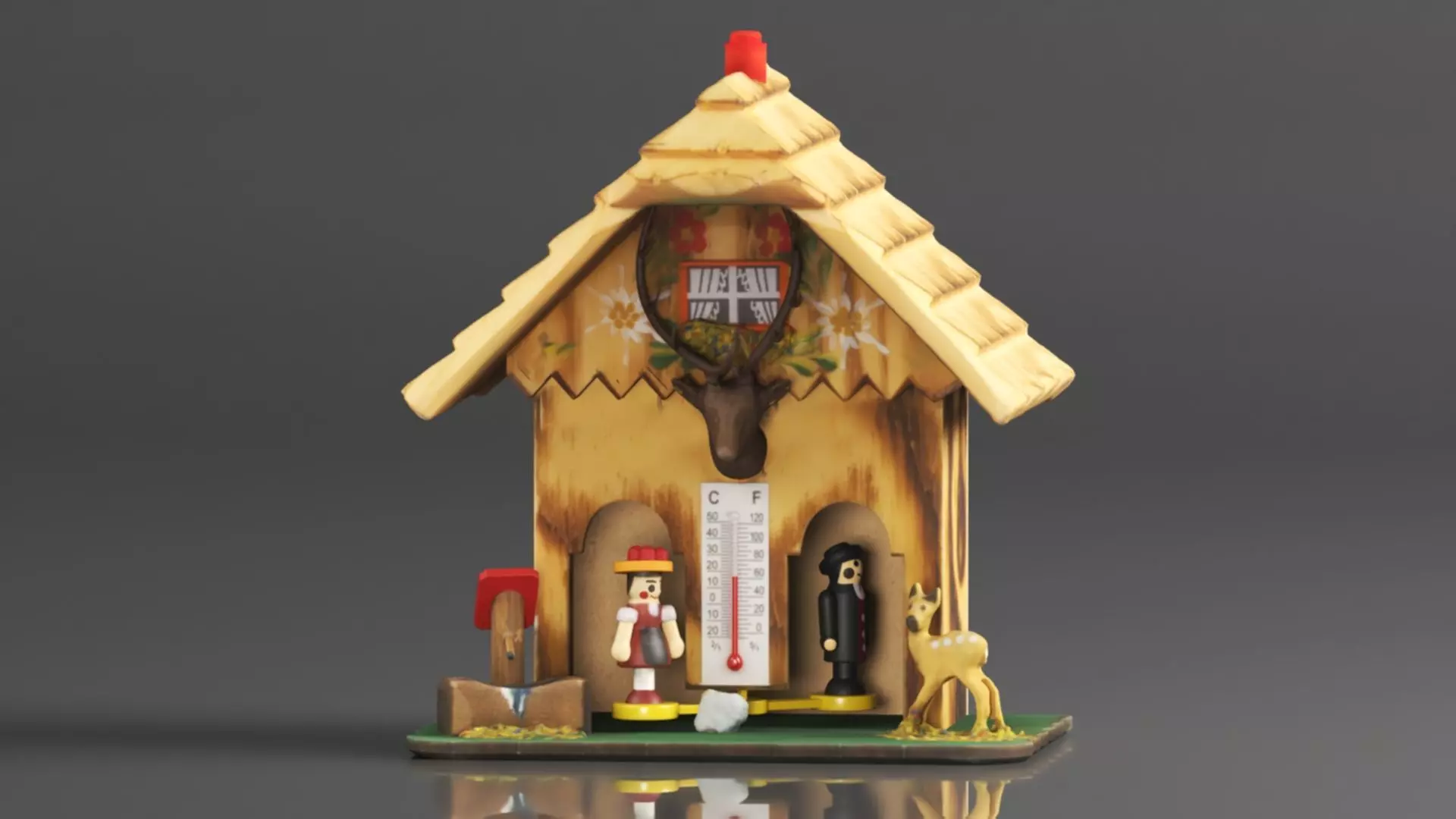 German Black Forest weather house 3D print model