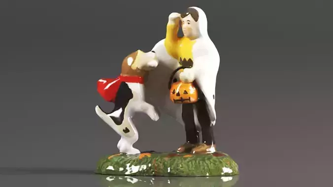 Snow Village Halloween  Peanuts Snoopy Treat No Tricks Figurine 3D print model