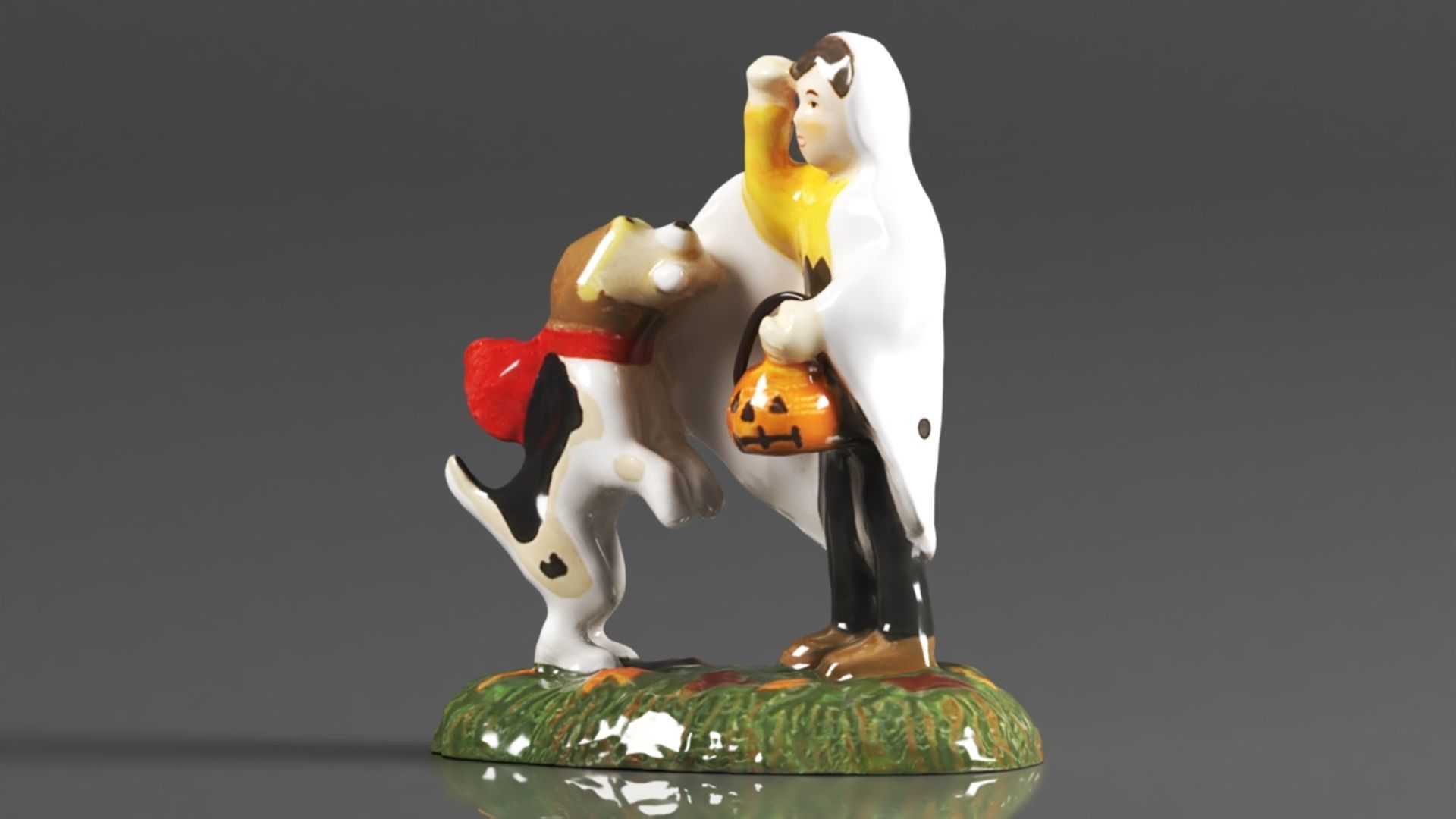 Snow Village Halloween  Peanuts Snoopy Treat No Tricks Figurine 3D print model_2