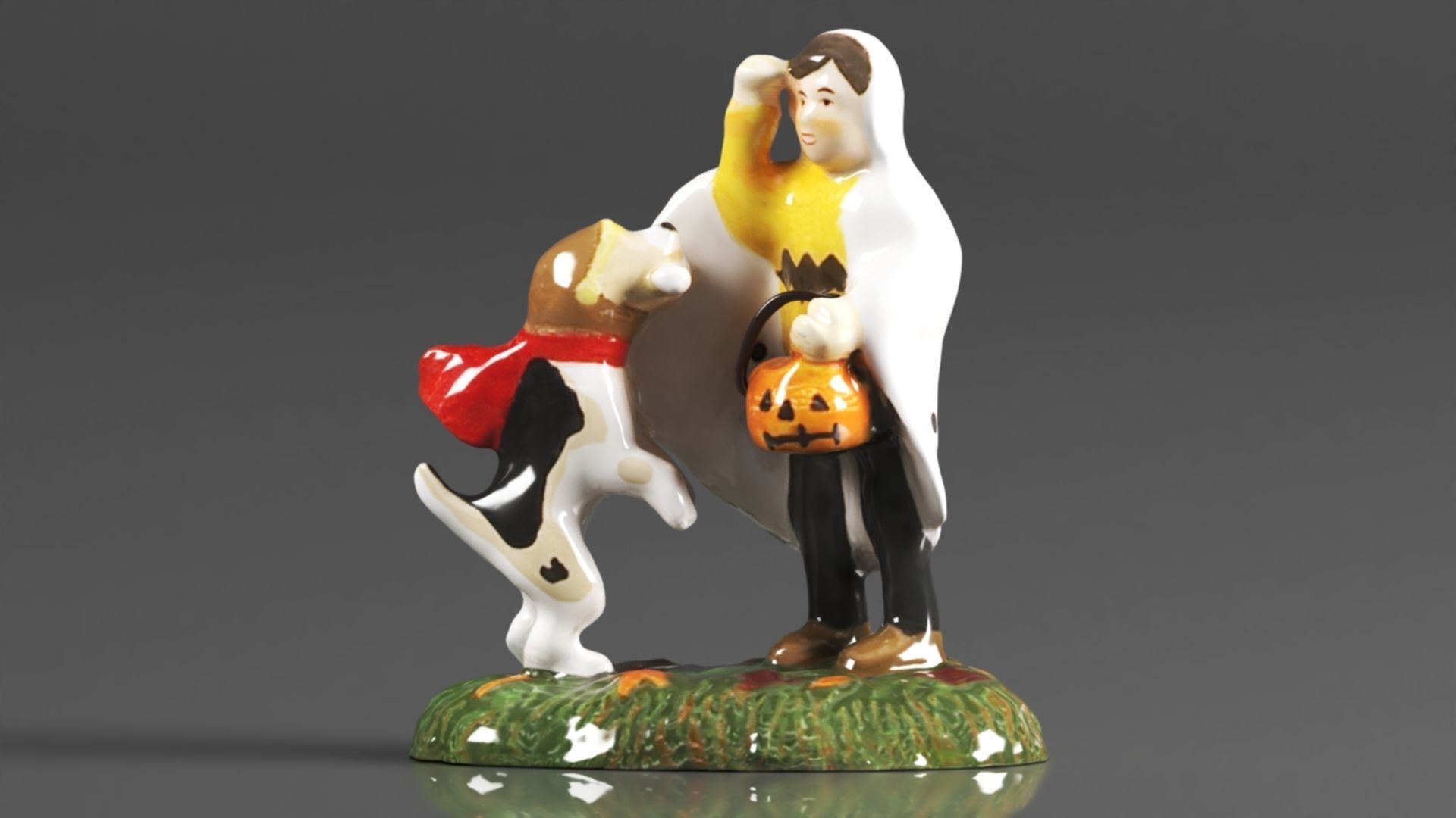 Snow Village Halloween  Peanuts Snoopy Treat No Tricks Figurine 3D print model_8