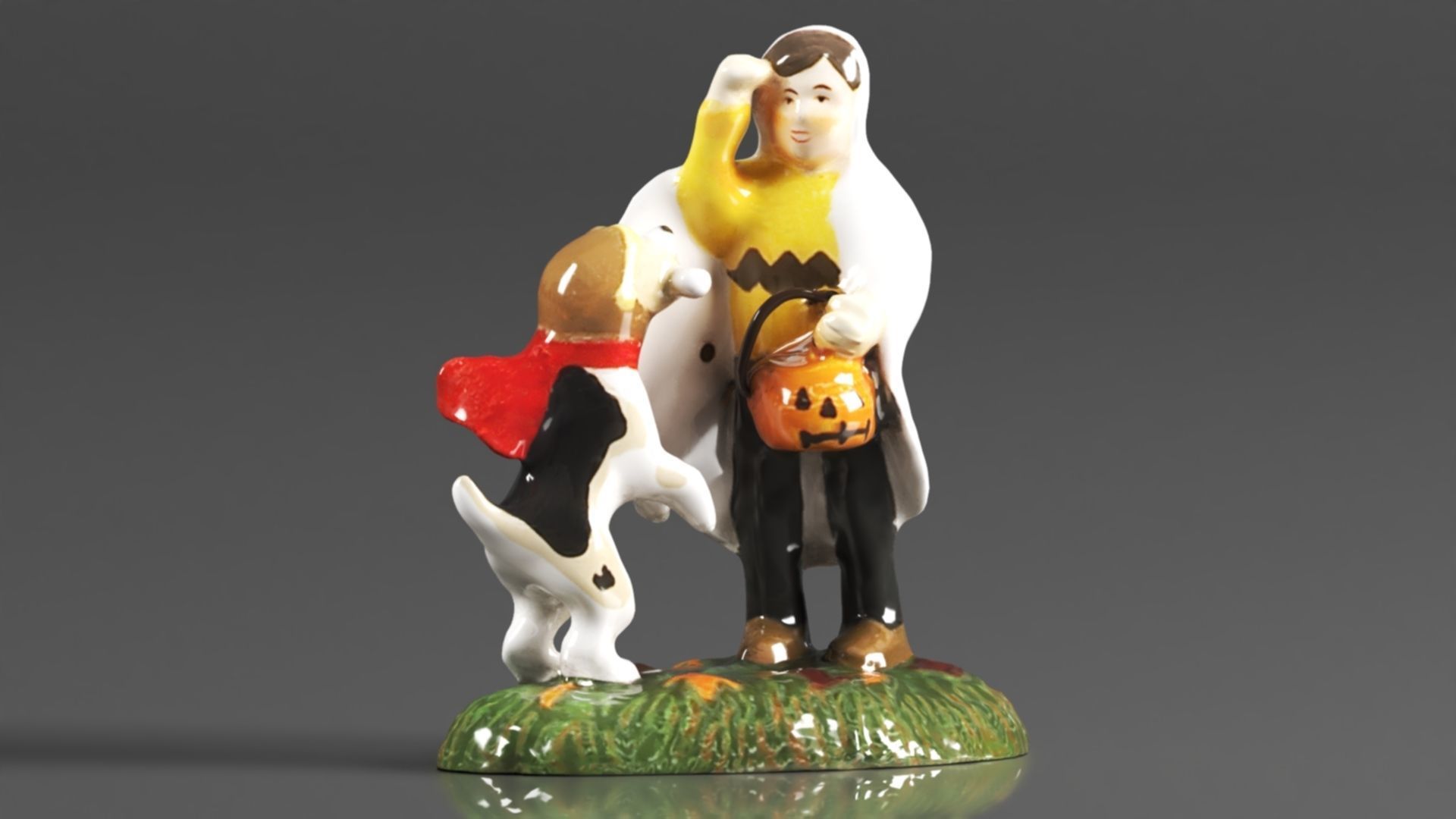 Snow Village Halloween  Peanuts Snoopy Treat No Tricks Figurine 3D print model_7