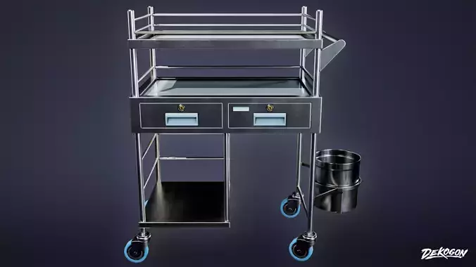 HOSPITAL - Supply Cart 04 - LOW POLY