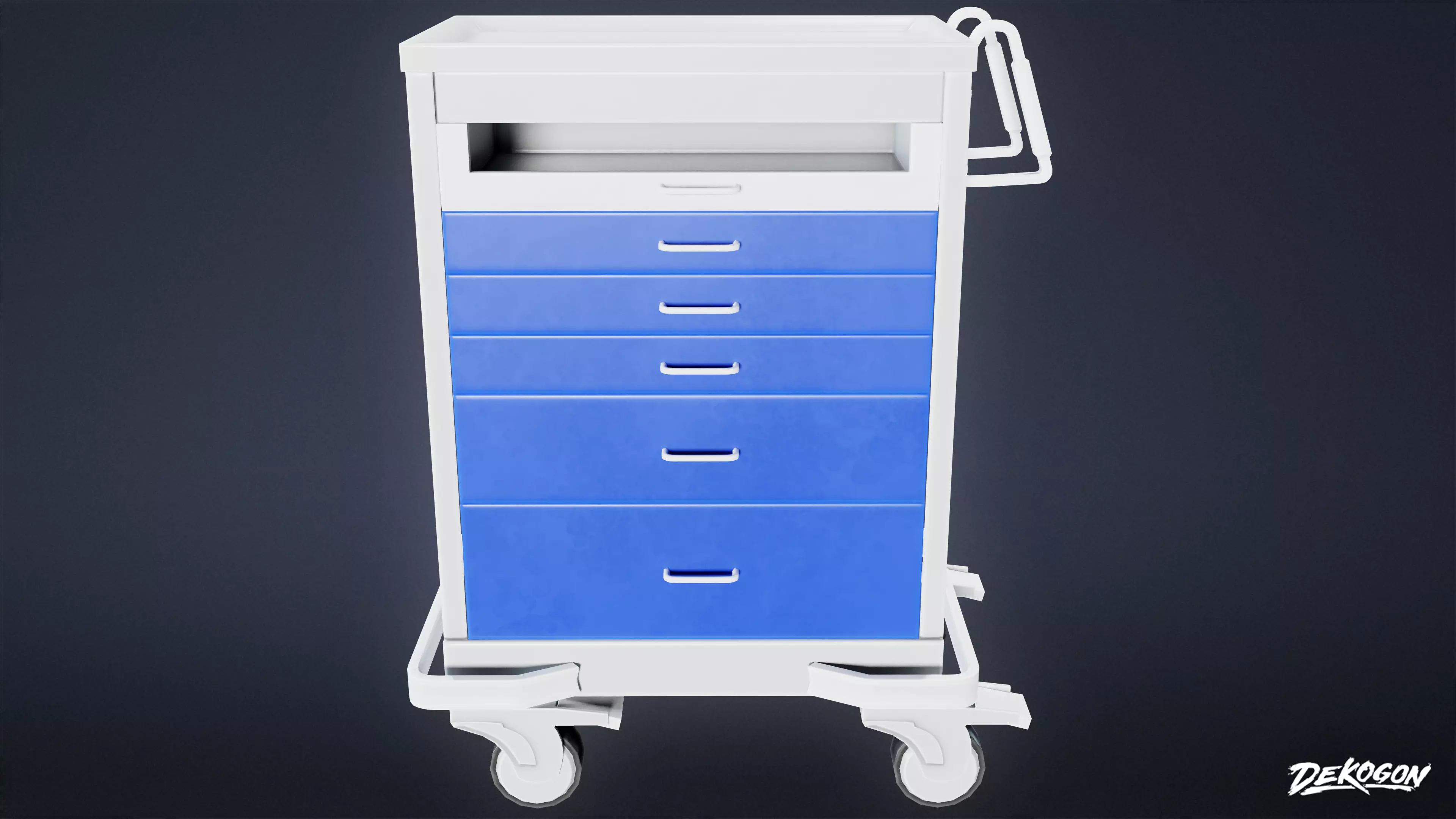 HOSPITAL - Supply Cart 05 - LOW POLY Low-poly 3D model