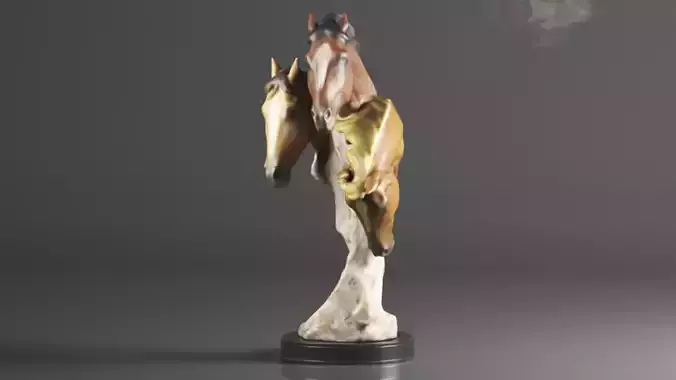 Wild at Heart Horse Sculpture Earth Tones  3D print model