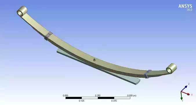 Leaf spring 3d rendering model for engineers
