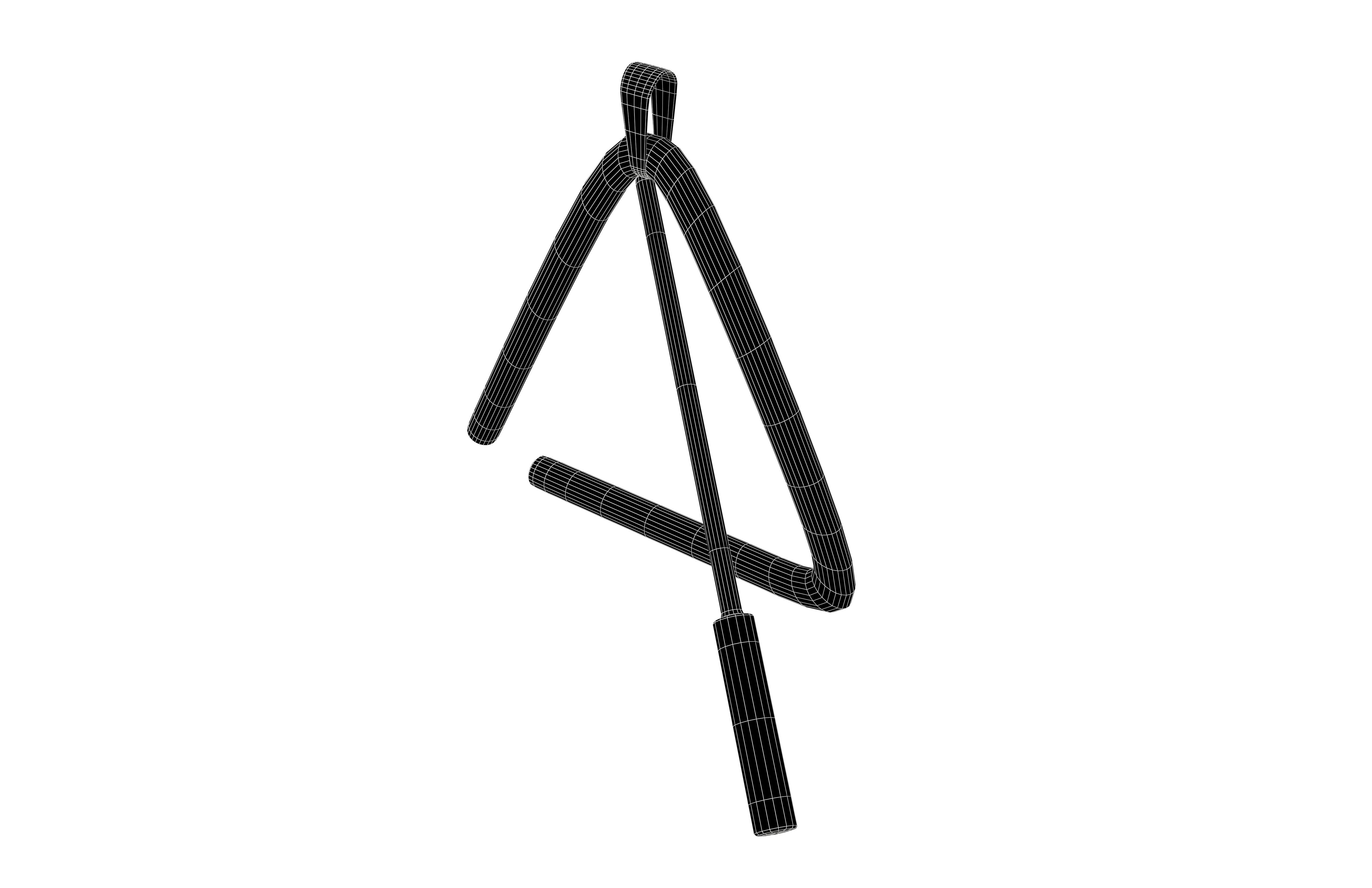 Musical Triangle v1 001 Low-poly 3D model_6