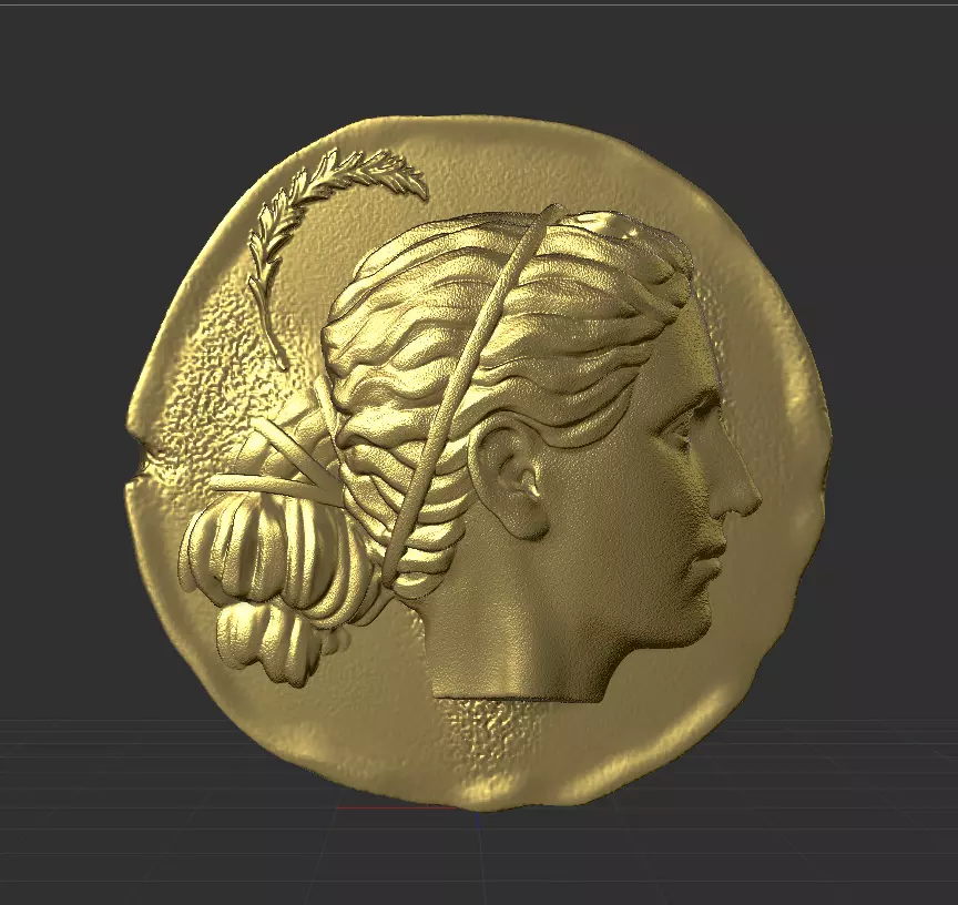 ancient old coin 3D print model_0