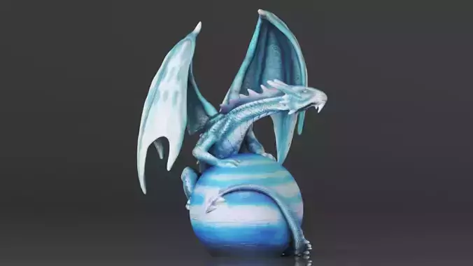 Urbalabs Large Dragon Figurines Statue Elemental Medieval Decor