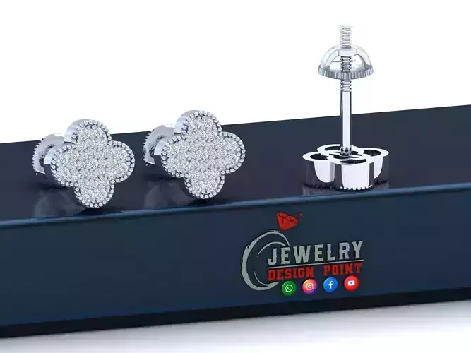 Custom  Van Cleef Arpels Diamond Studs - Earring - Unisex
