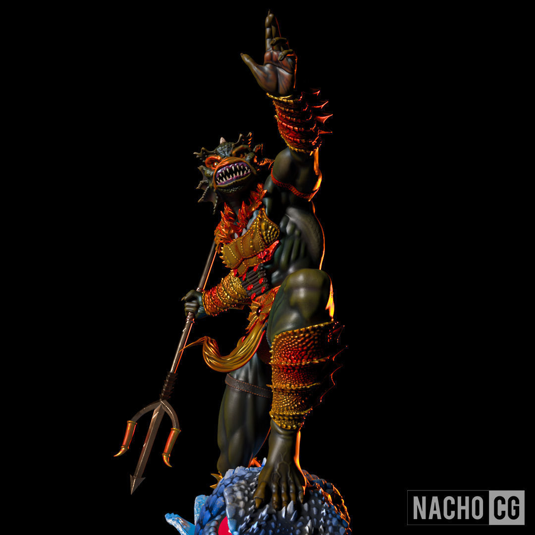 Fan Art - Merman from MOTU - Statue 3D print model_4