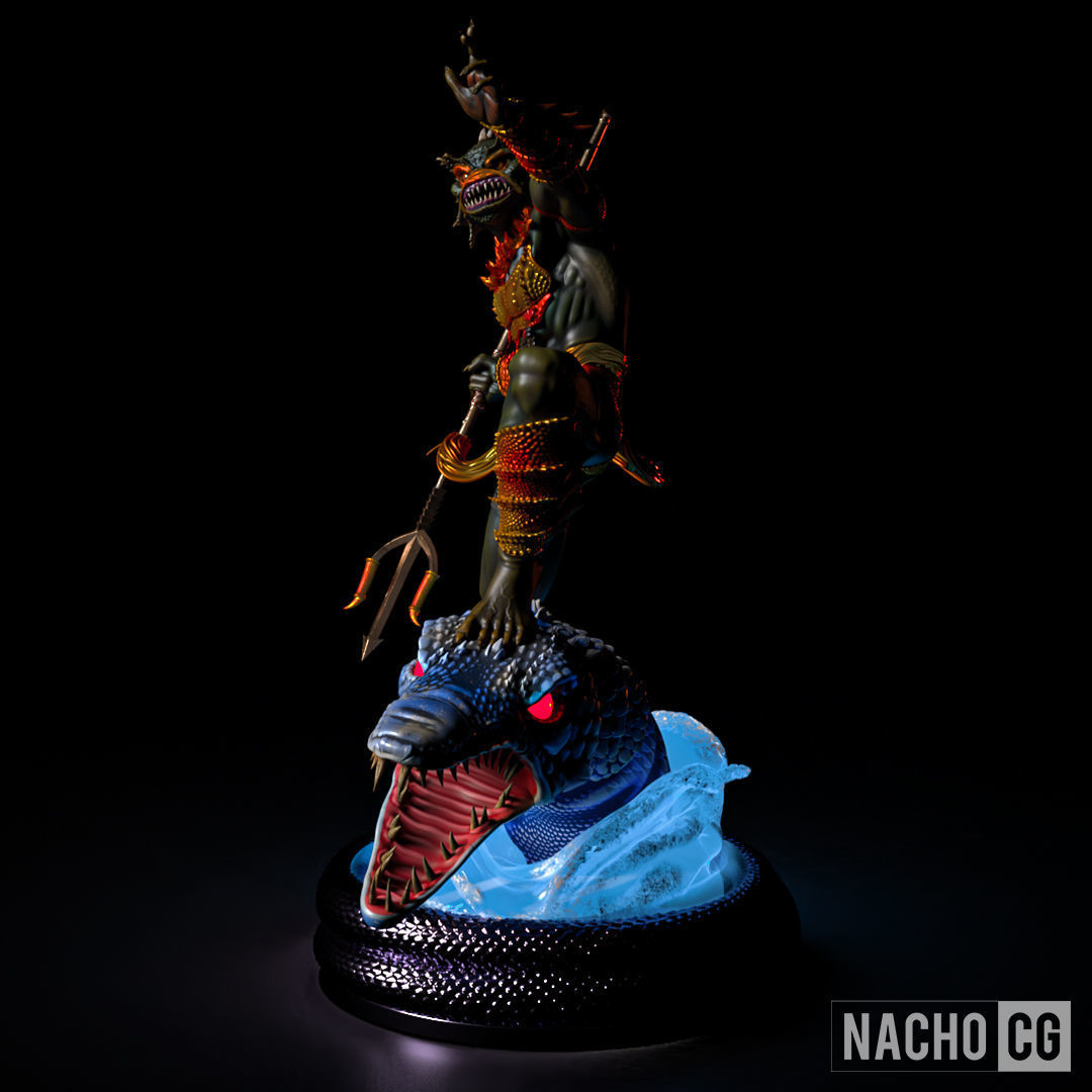 Fan Art - Merman from MOTU - Statue 3D print model_1