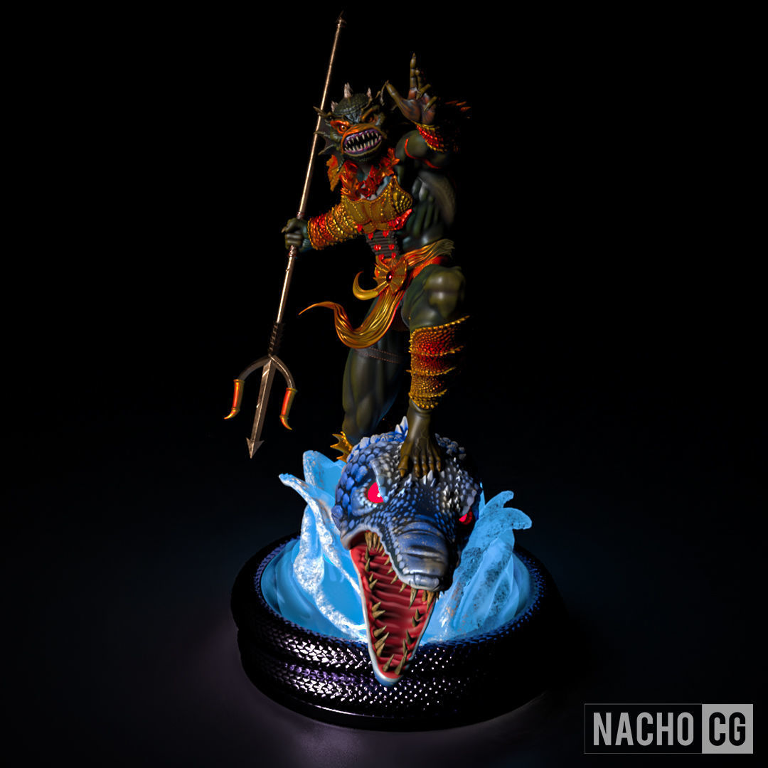 Fan Art - Merman from MOTU - Statue 3D print model_2