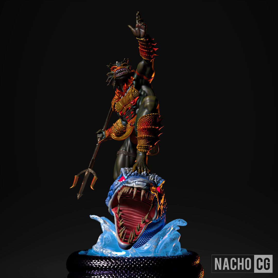 Fan Art - Merman from MOTU - Statue 3D print model_5