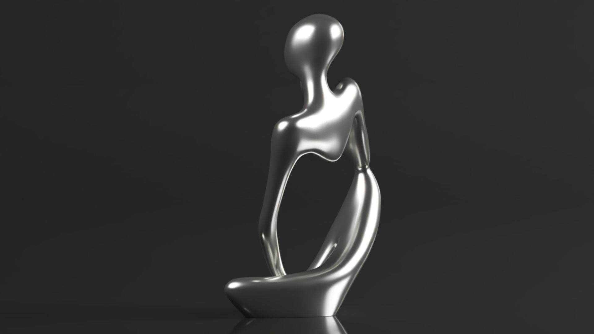 Thinker Statue Resin Abstract Sculpture Thinker Man Statue 3D print model_5
