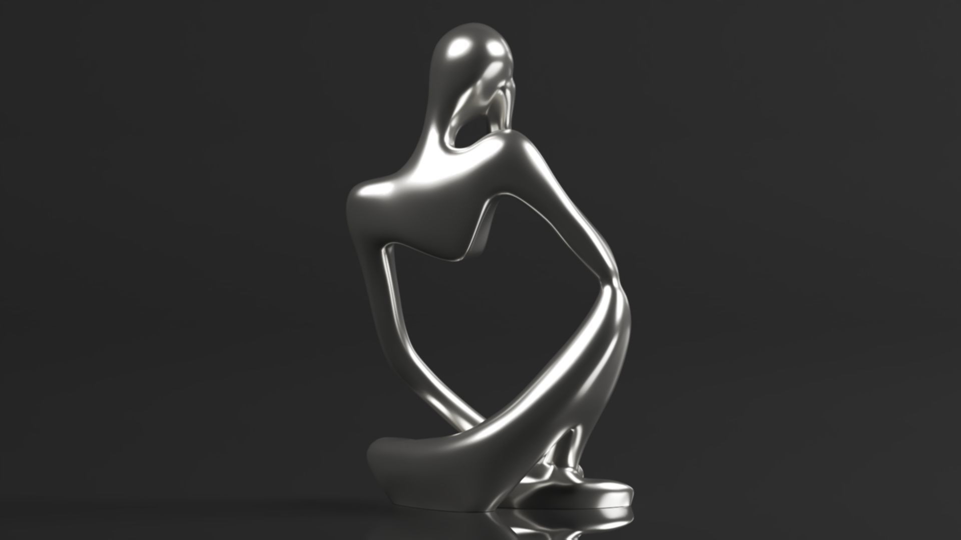 Thinker Statue Resin Abstract Sculpture Thinker Man Statue 3D print model_4