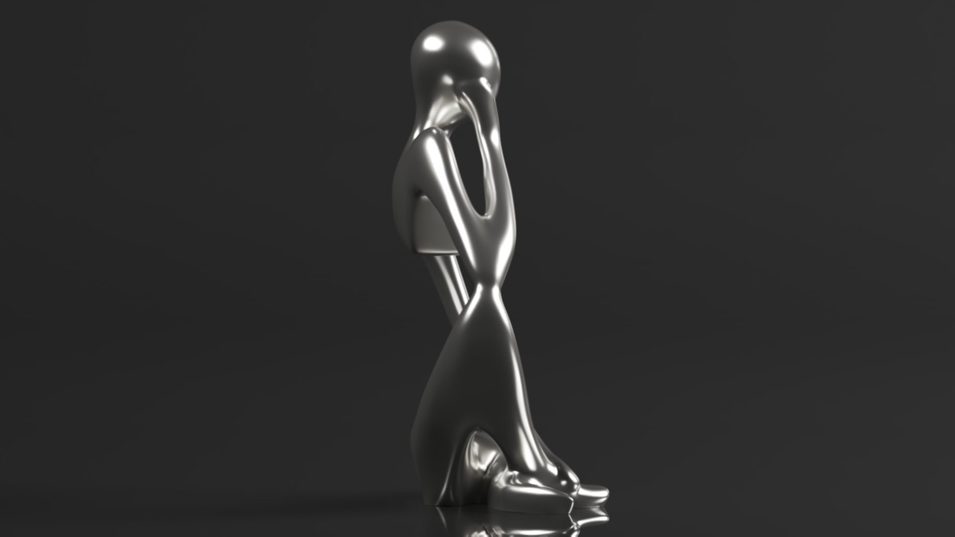 Thinker Statue Resin Abstract Sculpture Thinker Man Statue 3D print model_3