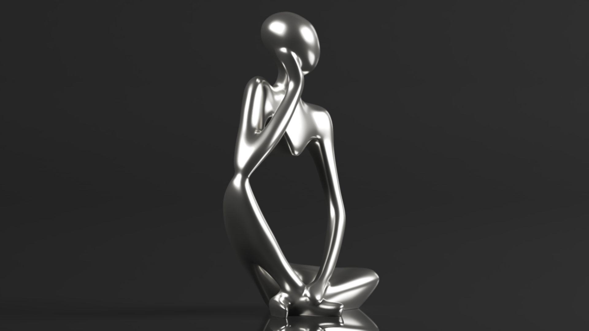 Thinker Statue Resin Abstract Sculpture Thinker Man Statue 3D print model_2