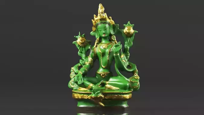 Tibet Tibetan Buddhism Statue Green Tara Buddha Statue Feng Shui 3D print model