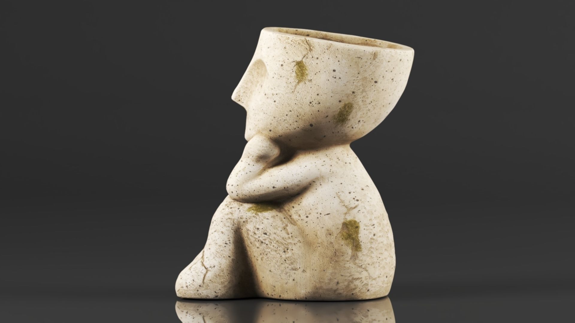 Aclema Head Planter Plant Flower Pots Unique Face Succulent 3D print model_4