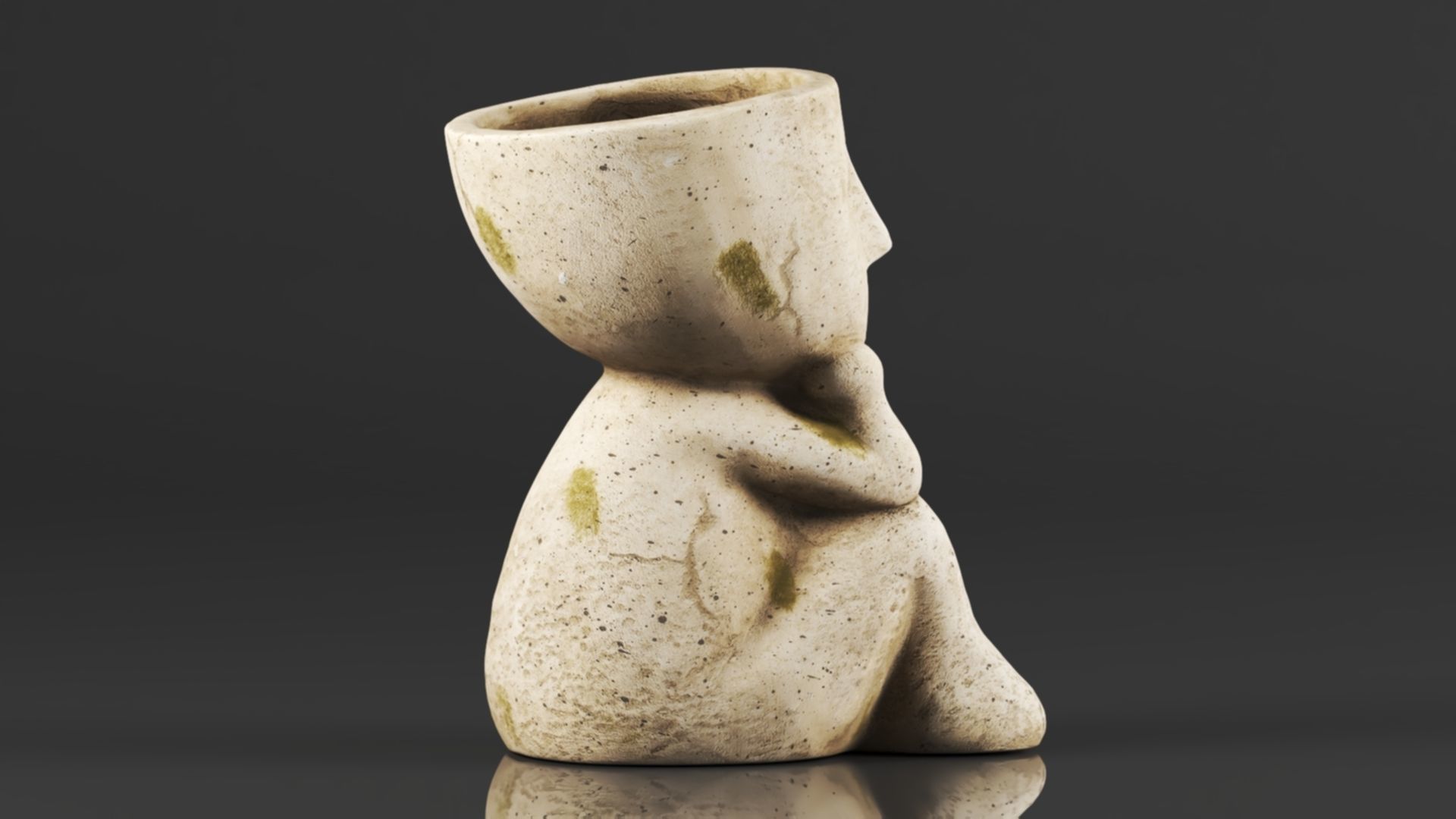 Aclema Head Planter Plant Flower Pots Unique Face Succulent 3D print model_7