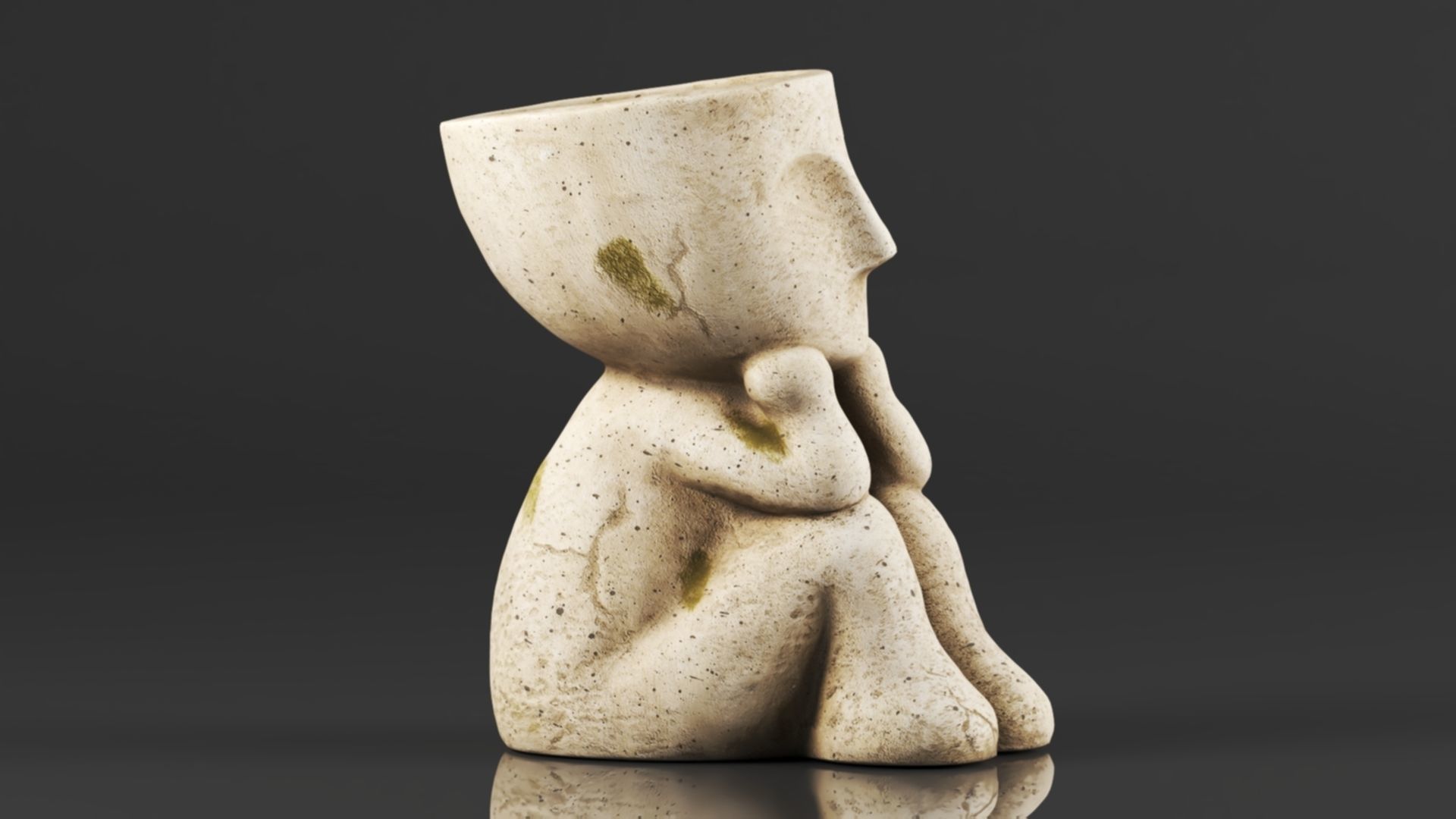 Aclema Head Planter Plant Flower Pots Unique Face Succulent 3D print model_5