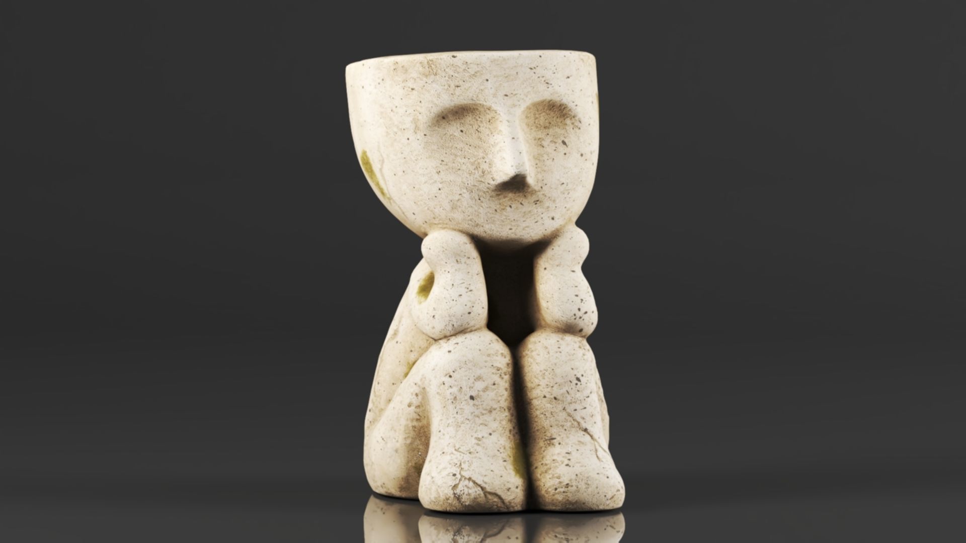 Aclema Head Planter Plant Flower Pots Unique Face Succulent 3D print model_3