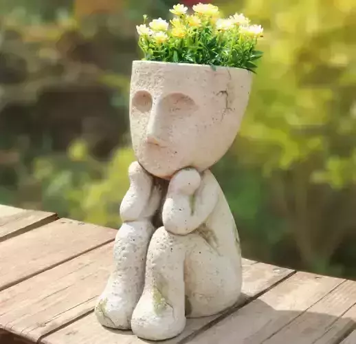 Aclema Head Planter Plant Flower Pots Unique Face Succulent 3D print model