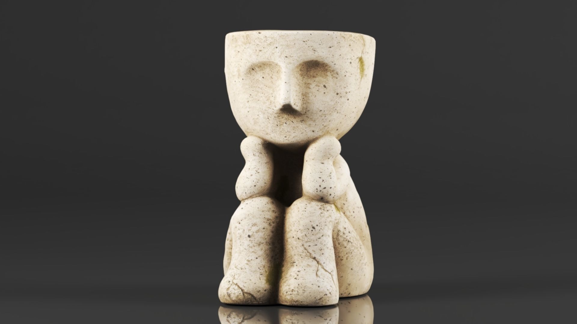 Aclema Head Planter Plant Flower Pots Unique Face Succulent 3D print model_6